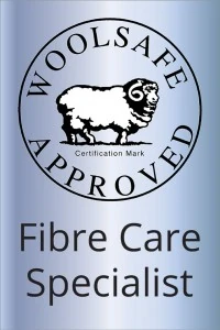 WoolSafe Approved Fibre Care Specialist mark, the wool care certificate our owner Zoran holds for cleaning wool carpet